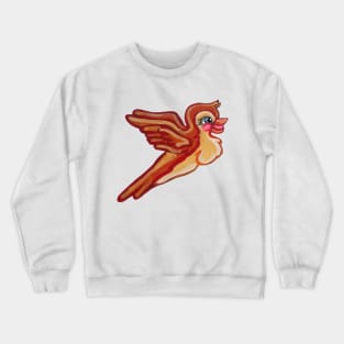 Cute Flying Orange Bird Crewneck Sweatshirt